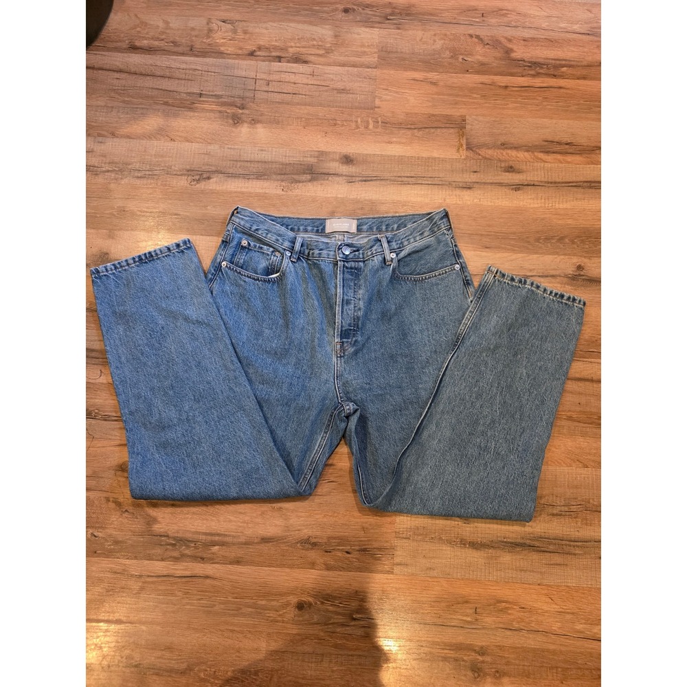 Everlane The 90s Cheeky Jean Blue High Rise Straight Leg Denim 32 Regular